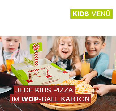 Kinderpizza in Wopp-Ball-Karton.